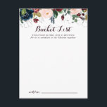 Tarjetas de lista de cubo de Boda ilustradas con a<br><div class="desc">Estas tarjetas acuáticas ilustradas con una lista de baldes bodas son la actividad perfecta para una simple recepción nupcial o una ducha de novia. El diseño presenta acuarelas pintadas a mano color azul marino, burdeos, rojos, rosas ondulados y peonías con elegantes hojas verdes, inspirando la colorida e idílica belleza del...</div>