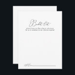 Tarjetas de lista de cubo de Boda Minimalista de M<br><div class="desc">Estas elegantes tarjetas de moda minimalistas de cubo de boda son la actividad perfecta para una boda rústica o una ducha de novia. El diseño, sencillo y elegante, presenta una tipografía de escritura clásica y elegante en blanco y negro. Cambie la redacción para que se adapte a cualquier evento vital....</div>