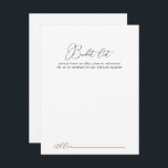 Tarjetas de lista de cubo de Boda Minimalista de M<br><div class="desc">Estas elegantes tarjetas de moda minimalistas de cubo de boda son la actividad perfecta para una boda rústica o una ducha de novia. El diseño, sencillo y elegante, presenta una tipografía de escritura clásica y elegante en blanco y negro. Cambie la redacción para que se adapte a cualquier evento vital....</div>