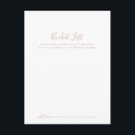 Tarjetas de lista de cubo de Boda Minimalista de o<br><div class="desc">Estas tarjetas de cubo minimalista de boda dorado son la actividad perfecta para una recepción nupcial moderna o una ducha de novia. El diseño, sencillo y elegante, presenta una tipografía de escritura clásica y elegante en oro rosa. Cambie la redacción para que se adapte a cualquier evento vital. El signo...</div>