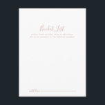 Tarjetas de lista de cubo de Boda Minimalista de o<br><div class="desc">Estas tarjetas de cubo minimalista de boda dorado son la actividad perfecta para una recepción nupcial moderna o una ducha de novia. El diseño, sencillo y elegante, presenta una tipografía de escritura clásica y elegante en oro rosa. Cambie la redacción para que se adapte a cualquier evento vital. El signo...</div>
