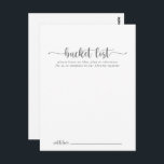 Tarjetas de lista de cubo de Boda plateado minimal<br><div class="desc">Estas minimalistas tarjetas de cubo boda plateado son la actividad perfecta para una boda rústica o una ducha de novia. El diseño, sencillo y elegante, presenta una tipografía de escritura clásica y elegante en plata. Cambie la redacción para que se adapte a cualquier evento vital. El signo de la lista...</div>