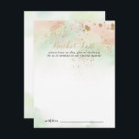 Tarjetas de lista de cubo de Boda Watercolor Gold<br><div class="desc">Estas tarjetas acuarelas de boda de confeti dorado son la actividad perfecta para una boda rústica o una ducha de novia. El diseño se basa en una acuarela de color rosa, verde y blanco con un toque de confeti purpurina dorado. Cambie la redacción para que se adapte a cualquier evento...</div>
