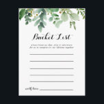 Tarjetas de lista de cubo de eucalipto verde<br><div class="desc">Estas tarjetas de la lista verde de baldes de eucalipto son la actividad perfecta para una boda tropical o una ducha de novia. El diseño presenta hermosas hojas verdes de eucalipto pintadas a mano, ensambladas en bonitos ramos para embellecer tu evento. El signo de la lista de cubo se vende...</div>