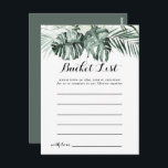 Tarjetas de lista de cubo de flores blancas de veg<br><div class="desc">Estas tarjetas de cubo de flores blancas de vegetación tropical son la actividad perfecta para una boda rústica o una ducha de novia. El diseño incluye ramos de hojas de palmera verdes con flores blancas adorables. El signo de la lista de cubo se vende por separado.</div>
