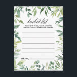Tarjetas de lista de cubo de vegetación moderna<br><div class="desc">Estas modernas tarjetas de foliage son la actividad perfecta para una boda tropical o una ducha nupcial. Este diseño de acuarela pintado a mano presenta una hermosa vegetación verde bien acondicionada en marcos únicos. El signo de la lista de cubo se vende por separado.</div>