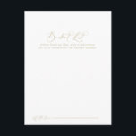 Tarjetas de lista de cubo del Boda de caligrafía i<br><div class="desc">Estas tarjetas doradas e idílicas de caligrafía boda son la actividad perfecta para una boda rústica o una ducha nupcial. El diseño, sencillo y elegante, presenta una tipografía de escritura clásica y elegante en oro. Cambie la redacción para que se adapte a cualquier evento vital. El signo de la lista...</div>