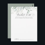 Tarjetas de lista de cubo del Boda Eucalyptus mini<br><div class="desc">Estas minimalistas tarjetas de boda de eucalipto son la actividad perfecta para una boda rústica o una ducha de novia. El diseño presenta unas elegantes hojas de eucalipto verde acuarela. Cambie la redacción para que se adapte a cualquier evento vital. El signo de la lista de cubo se vende por...</div>