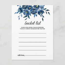 Tarjetas de lista de cubo floral azul moderno