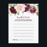 Tarjetas de lista de cubo floral verde Rubor Burgu<br><div class="desc">Estas tarjetas de la lista de cubo de flores de color burdeos verde son la actividad perfecta para una recepción rústica de boda o una ducha de novia. El diseño presenta elegantes ramos de flores verdes, ruidosas, violetas, rojas y burdeos, inspiradores de la belleza natural. El signo de la lista...</div>
