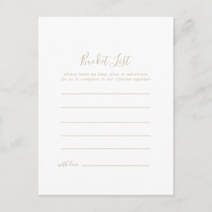 Tarjetas de lista de cubo Minimalista de oro