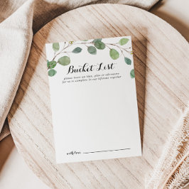 Tarjetas de lista de cubo para Bodas Eucalyptus Gr