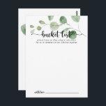 Tarjetas de lista de cubo para el Boda de Eucalypt<br><div class="desc">Estas tarjetas de la lista verde de baldes de boda eucalipto son la actividad perfecta para una simple boda o una ducha nupcial. El diseño presenta una acuarela de hojas y ramas de eucaliptos botánicos elegantes dibujadas a mano. Cambie la redacción para que se adapte a cualquier evento vital. El...</div>