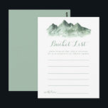 Tarjetas de Lista de Deseos del País de la Montaña<br><div class="desc">Estas tarjetas de lista de deseos del país de la montaña verde son la actividad perfecta para una recepción de boda rústica o una ducha de novia. El diseño presenta una montaña verde pintada a mano con acuarela, inspirando un tema campestre. La señal de Lista de Deseos se vende por...</div>