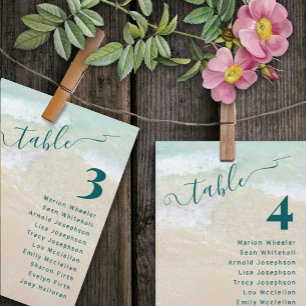 Tarjetas de Lista de Nombres y Números de Mesa par