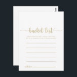 Tarjetas de lista simple de cubo de caligrafía dor<br><div class="desc">Estas tarjetas caligráficas doradas son la actividad perfecta para una simple boda o una ducha de novia. El diseño, sencillo y elegante, presenta una tipografía de escritura clásica y elegante en oro. Cambie la redacción para que se adapte a cualquier evento vital. El signo de la lista de cubo se...</div>