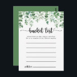 Tarjetas de lista simple de cubos para eucalipto m<br><div class="desc">Estas minimalistas tarjetas de la lista de cubo de eucalipto son la actividad perfecta para una boda rústica o una ducha de novia. El diseño presenta un eucalipto verde acuático pintado a mano, inspirando la belleza natural. Cambie la redacción para que se adapte a cualquier evento vital. El signo de...</div>