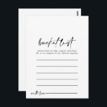 Tarjetas de lista simple y elegante de cubo modern<br><div class="desc">Estas modernas y elegantes tarjetas de lista de cubo son la actividad perfecta para una simple recepción de boda o una ducha de novia. El diseño, sencillo y elegante, presenta una tipografía de escritura clásica y elegante en blanco y negro. Cambie la redacción para que se adapte a cualquier evento...</div>