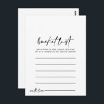 Tarjetas de lista simple y elegante de cubo modern<br><div class="desc">Estas modernas y elegantes tarjetas de lista de cubo son la actividad perfecta para una simple recepción de boda o una ducha de novia. El diseño, sencillo y elegante, presenta una tipografía de escritura clásica y elegante en blanco y negro. Cambie la redacción para que se adapte a cualquier evento...</div>