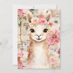 Tarjetas de Llama bonitas (interior en blanco)
