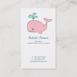 Tarjetas de llamada de mamá de ballena rosa