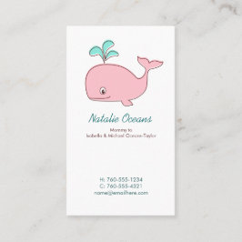 Tarjetas de llamada de mamá de ballena rosa