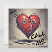 Tarjetas de llamadas de corazón rotas descargables