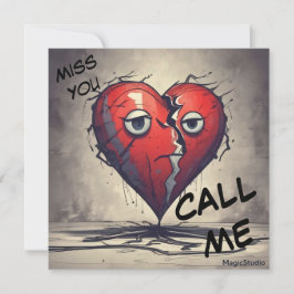 Tarjetas de llamadas de corazón rotas descargables