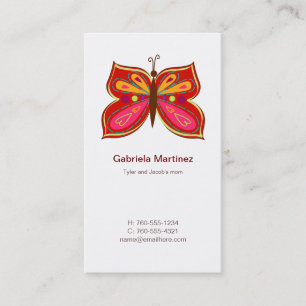 Tarjetas de llamadas de mami mariposa roja