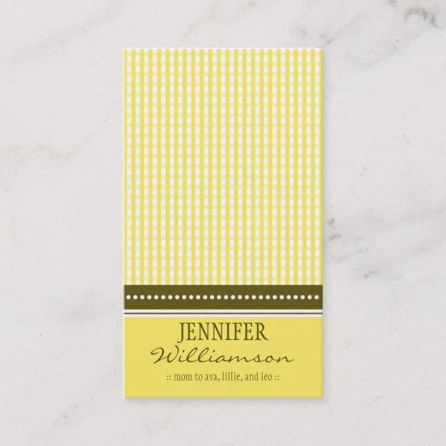 Tarjetas de llamadas de Mommy Gingham personalizad (Anverso)