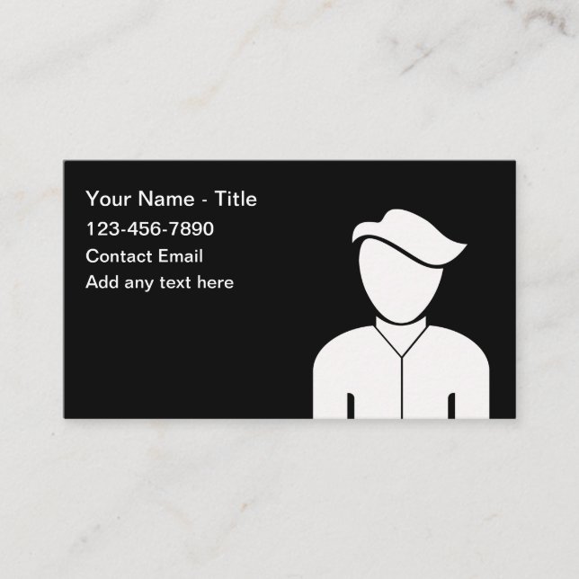 Tarjetas de llamadas simples para hombres (Anverso)