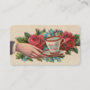 Tarjetas de llamadas victorianas - Té con amor