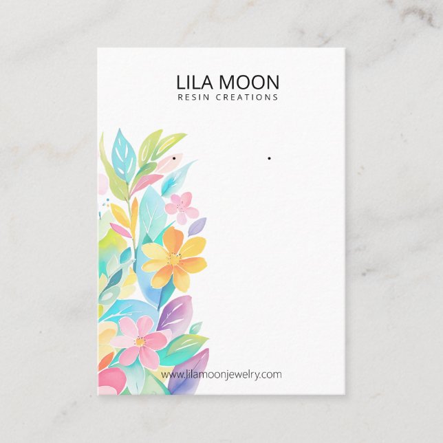 Tarjetas de llegada con temas florales (Anverso)