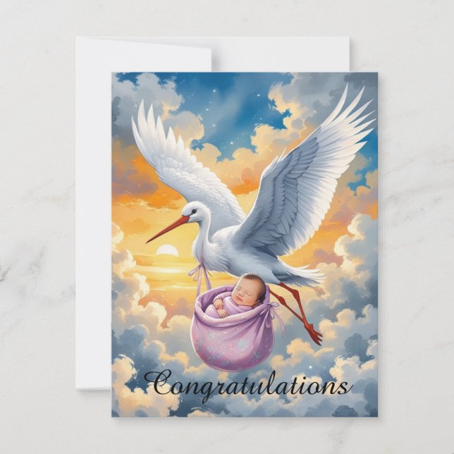 Tarjetas de llegada para niñas bebés (Anverso)