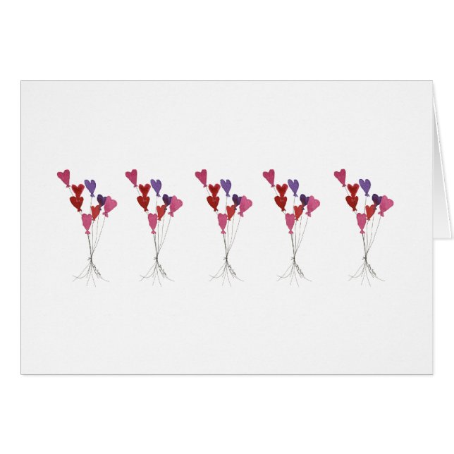 Tarjetas de los corazones del globo (Anverso (Horizontal))