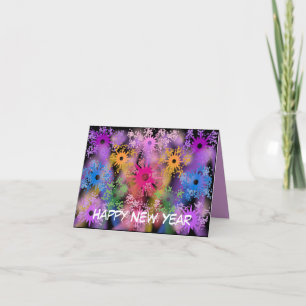 Tarjetas de los fuegos artificiales de la Feliz