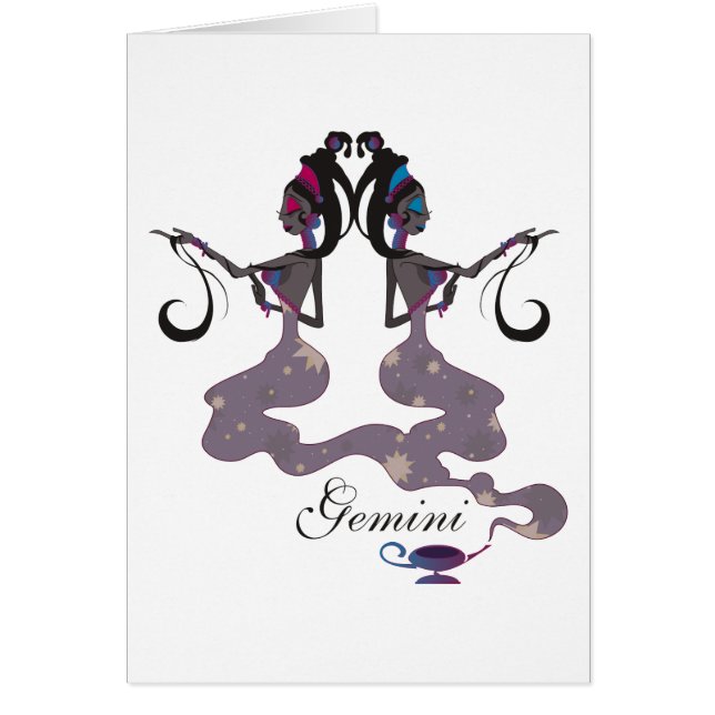 Tarjetas de los géminis de la luz de las estrellas (Frente)