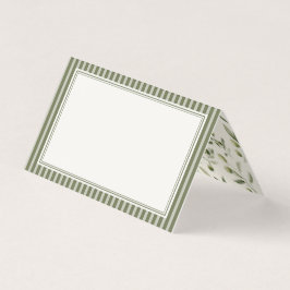Tarjetas de lugar a rayas Olive Martini Old Money
