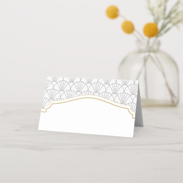 Tarjetas de lugar Art Deco para matrimonio o Fiest (Anverso)