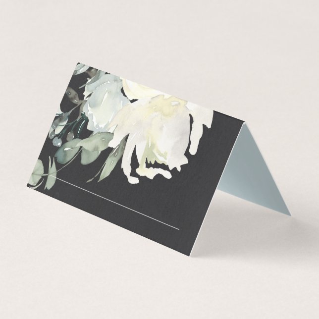 TARJETAS DE LUGAR BODA DE BALDOSAS DE FLORAL BLANC (Anverso)