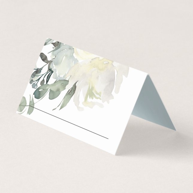 TARJETAS DE LUGAR BODA DE BALDOSAS DE FLORAL BLANC (Anverso)