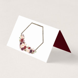Tarjetas de lugar Boho Burgundy