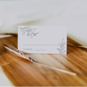Tarjetas de lugar Boho Floral Verde Salvia