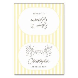 Tarjetas de lugar caprichosas de rayas amarillas s