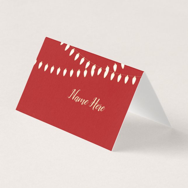 Tarjetas de lugar con luces alegres y brillantes (Anverso)