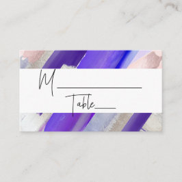Tarjetas de lugar de acuarela morada moderna de Pi
