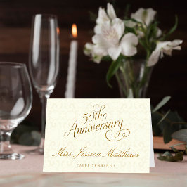 Tarjetas de lugar de aniversario de bodas de oro 5