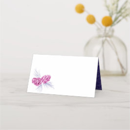 Tarjetas de lugar de arte de conos de pino en ciru