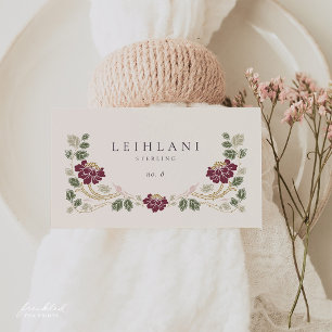 Tarjetas de lugar de Arte Nouveau Floral Borgoña