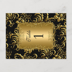 Tarjetas de lugar de asiento número de mesa Damask